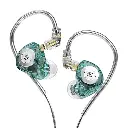 KZ EDX Pro IEM Earphone, HiFi Stereo Special Dual Magnetic Circuit Dynamic Driver Resin Inlay Metal Process in-Ear Monitors Earbuds with 5N OFC 2Pin Detachable Cable, Cyan